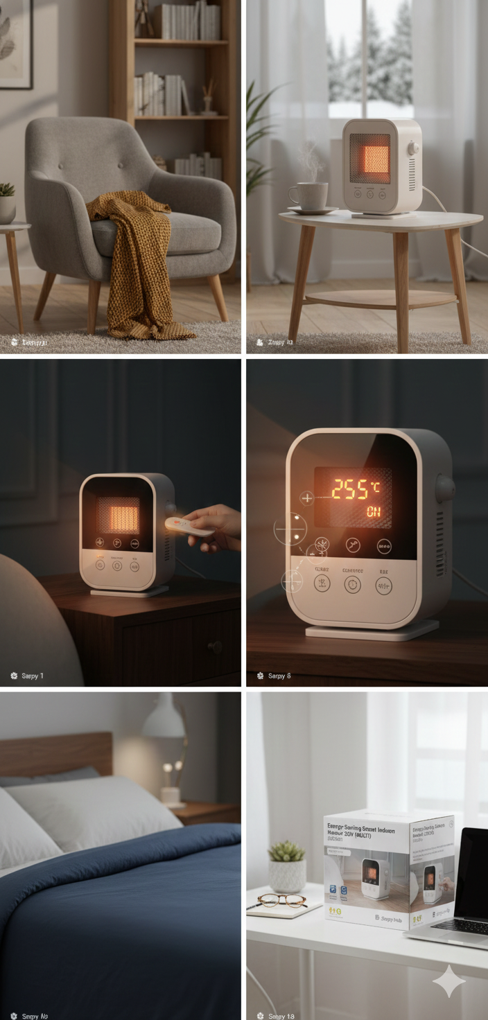 Portable Energy-Saving Room Heater (Silent & Efficient)